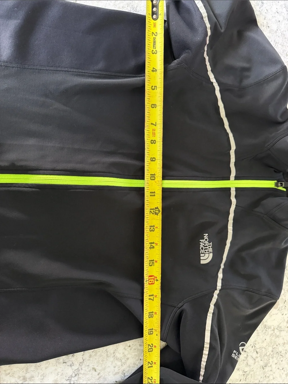The North Face Black Jacket with Neon Green Zipper